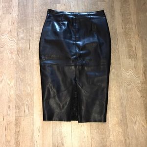 Faux leather pencil skirt